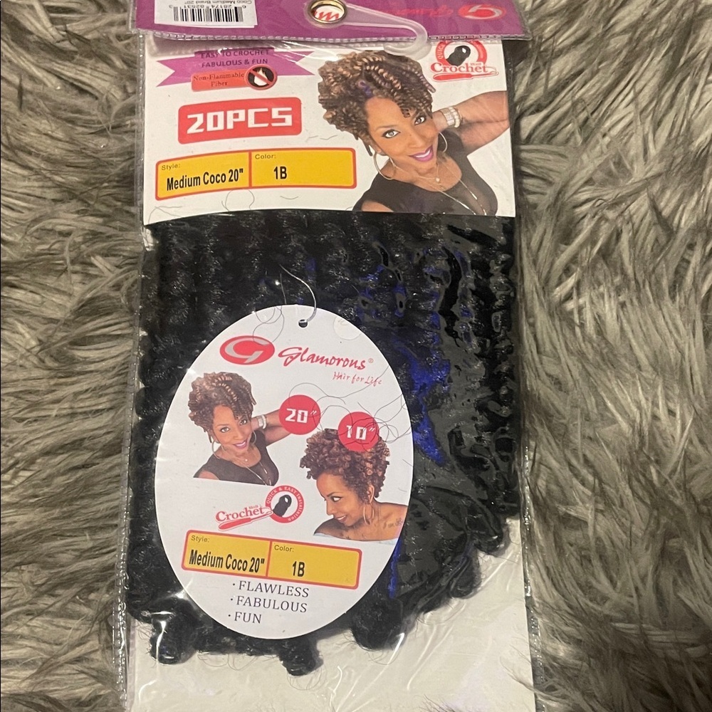 Glamorous Crochet Hair Extensions - Black